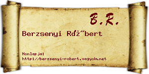 Berzsenyi Róbert névjegykártya