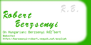 robert berzsenyi business card